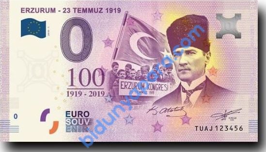 0 Euro Hatıra Parası - Erzurum Kongresi - 2019