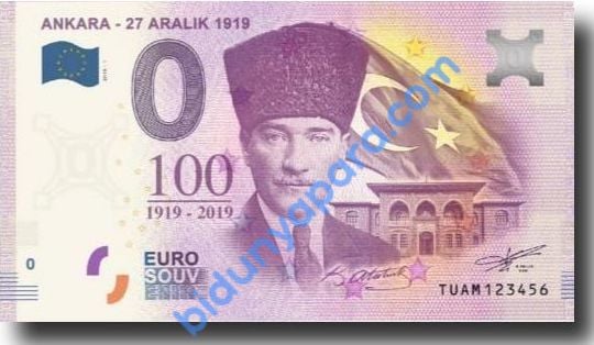 0 Euro Hatıra Parası - Ankara - 2019 ( Ambalajlı )