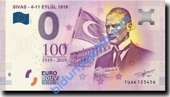 0 Euro Hatıra Parası - Sivas Kongresi - 2019 ( Föylü )