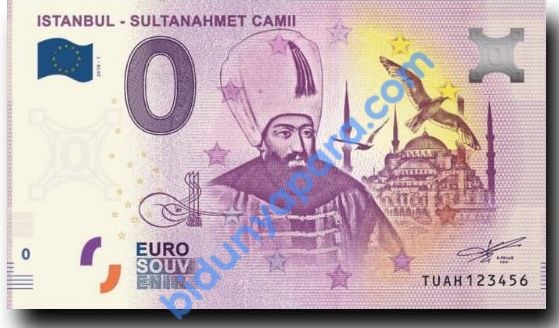 0 Euro Hatıra Parası - Sultanahmet Camii - 2019 ( Föylü )