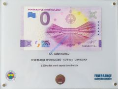 0 Euro Hatıra Parası - Fenerbahçe Spor Kulübü - İlk 100 Seri Numarası - Pleksiglass Özel Tasarım ( İSME ÖZEL BASKI )