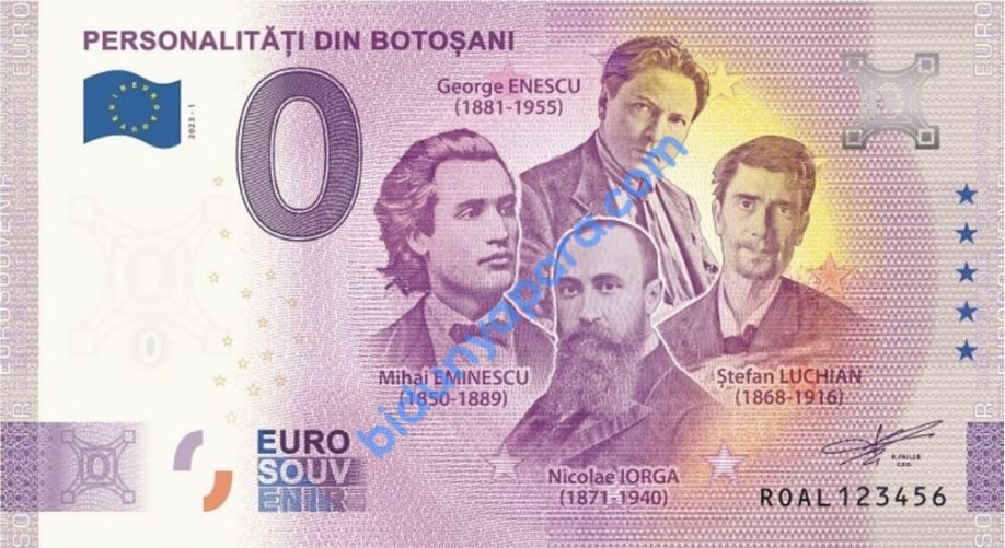 0 EURO HATIRA PARASI - PERSONALITATI DIN BOTOŞANI - BOTOŞANİ ŞAHSİYETLERİ - ROMANYA